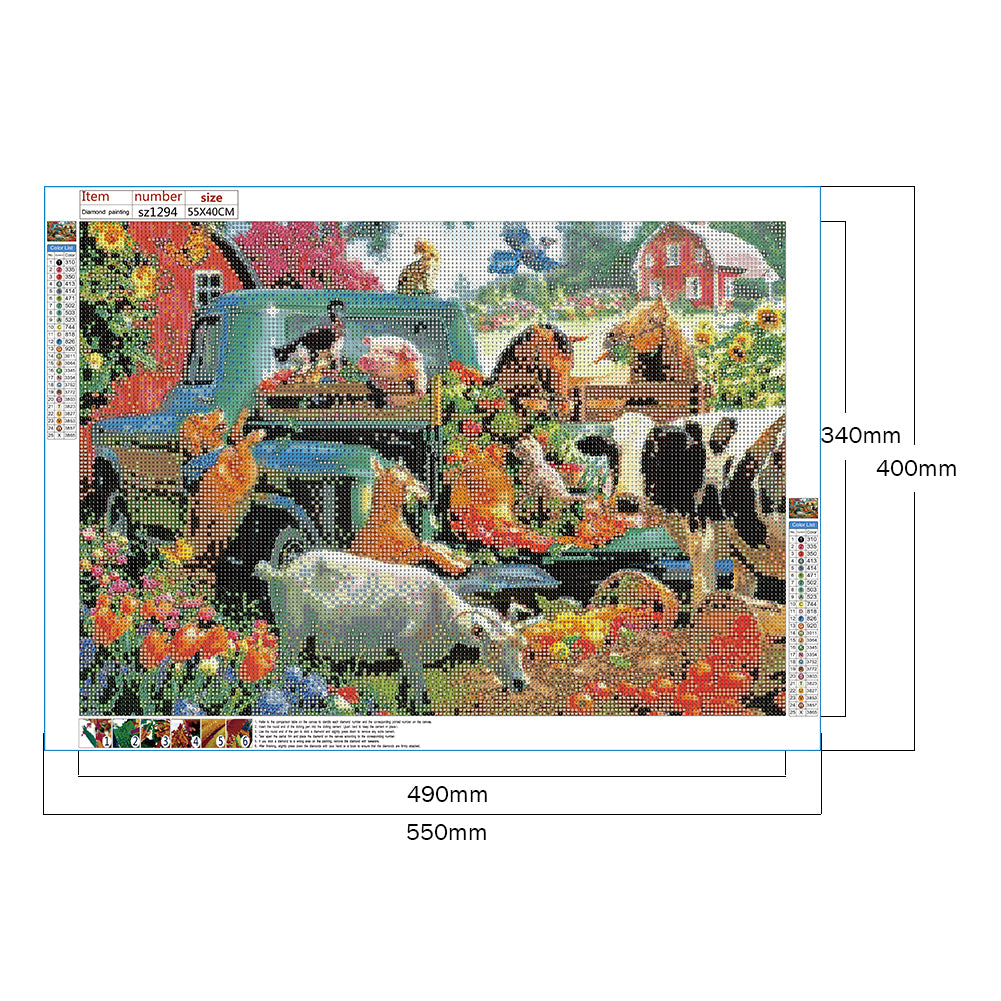 Farm - Full Round Drill Diamond Painting 55*40CM