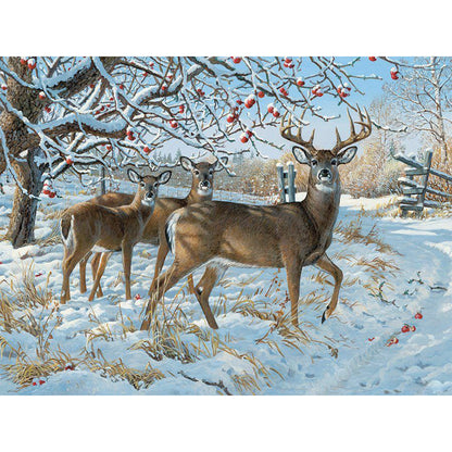 Deer - Full Round Drill Diamond Painting 40*30CM