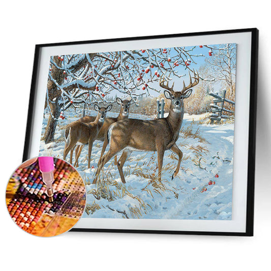Deer - Full Round Drill Diamond Painting 40*30CM