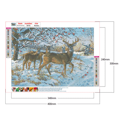 Deer - Full Round Drill Diamond Painting 40*30CM