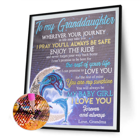 English Letter - Special Shaped Drill Diamond Painting 40*50CM