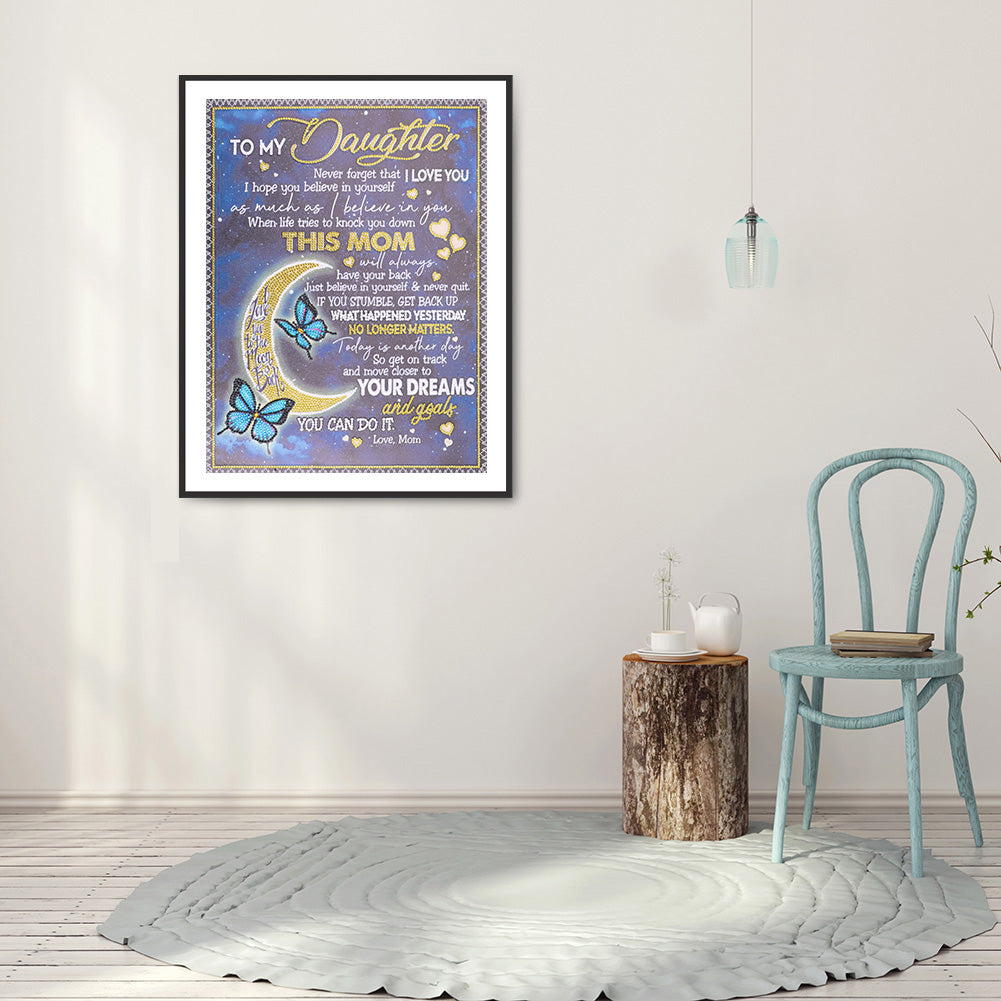 English Letter - Special Shaped Drill Diamond Painting 40*50CM