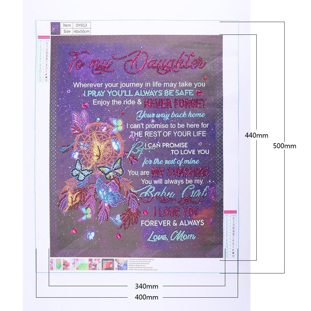 English Letter - Special Shaped Drill Diamond Painting 40*50CM