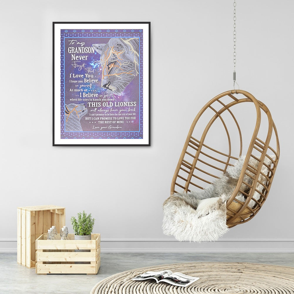 English Letter - Special Shaped Drill Diamond Painting 40*50CM