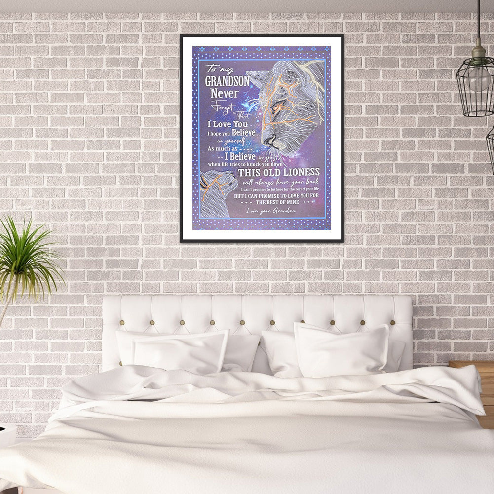 English Letter - Special Shaped Drill Diamond Painting 40*50CM