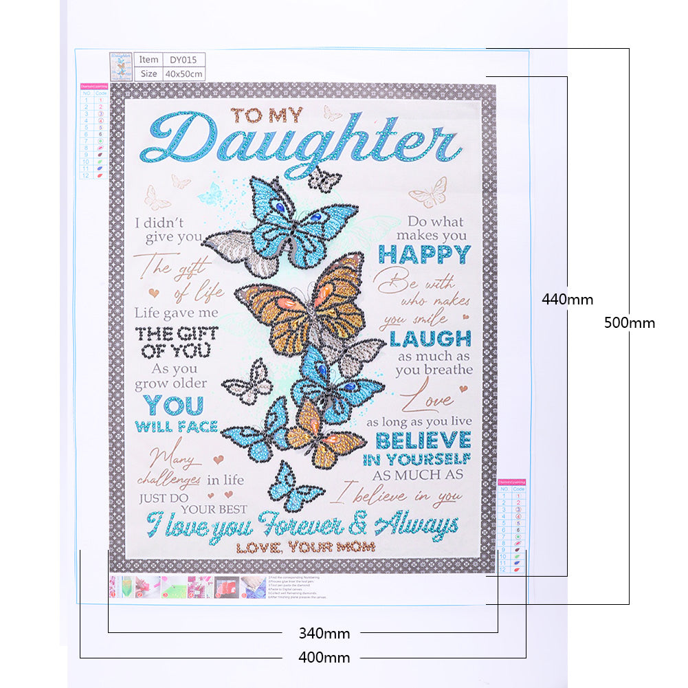 English Letter - Special Shaped Drill Diamond Painting 40*50CM