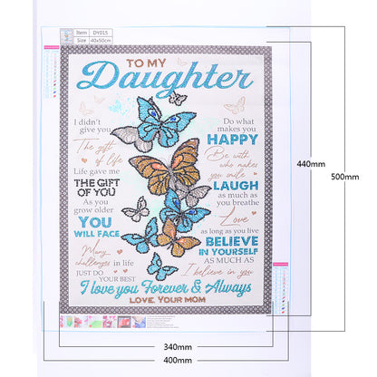 English Letter - Special Shaped Drill Diamond Painting 40*50CM