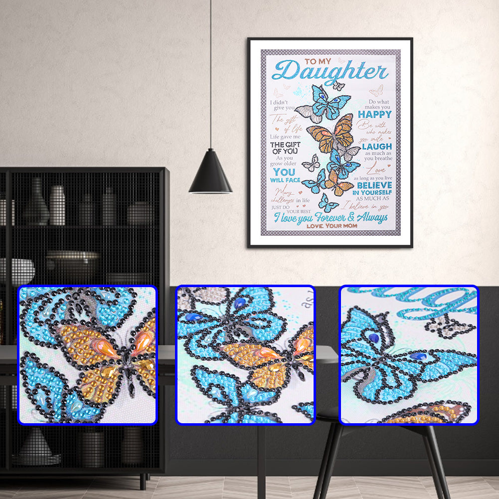 English Letter - Special Shaped Drill Diamond Painting 40*50CM