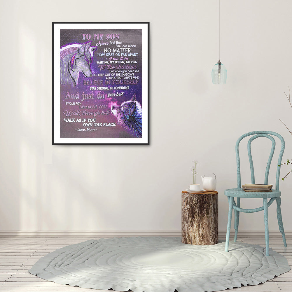 English Letter - Special Shaped Drill Diamond Painting 40*50CM