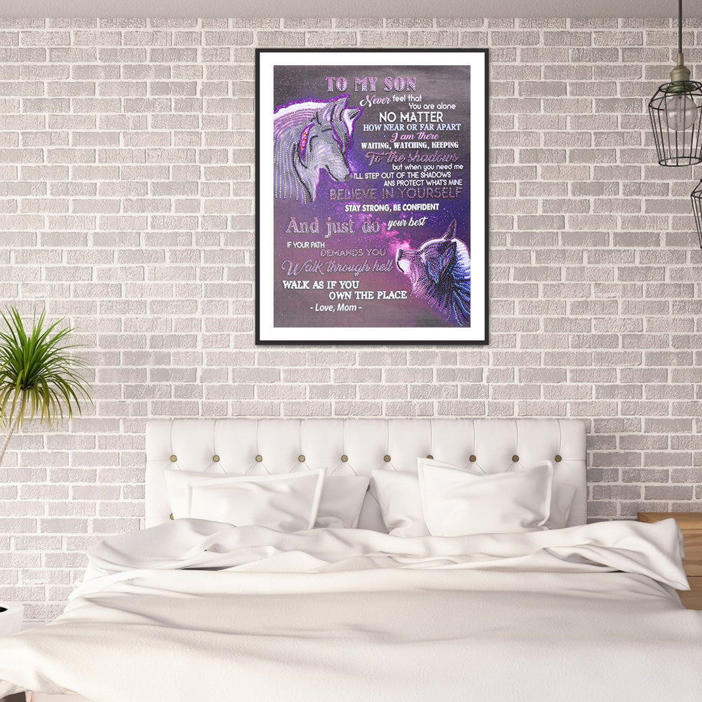 English Letter - Special Shaped Drill Diamond Painting 40*50CM