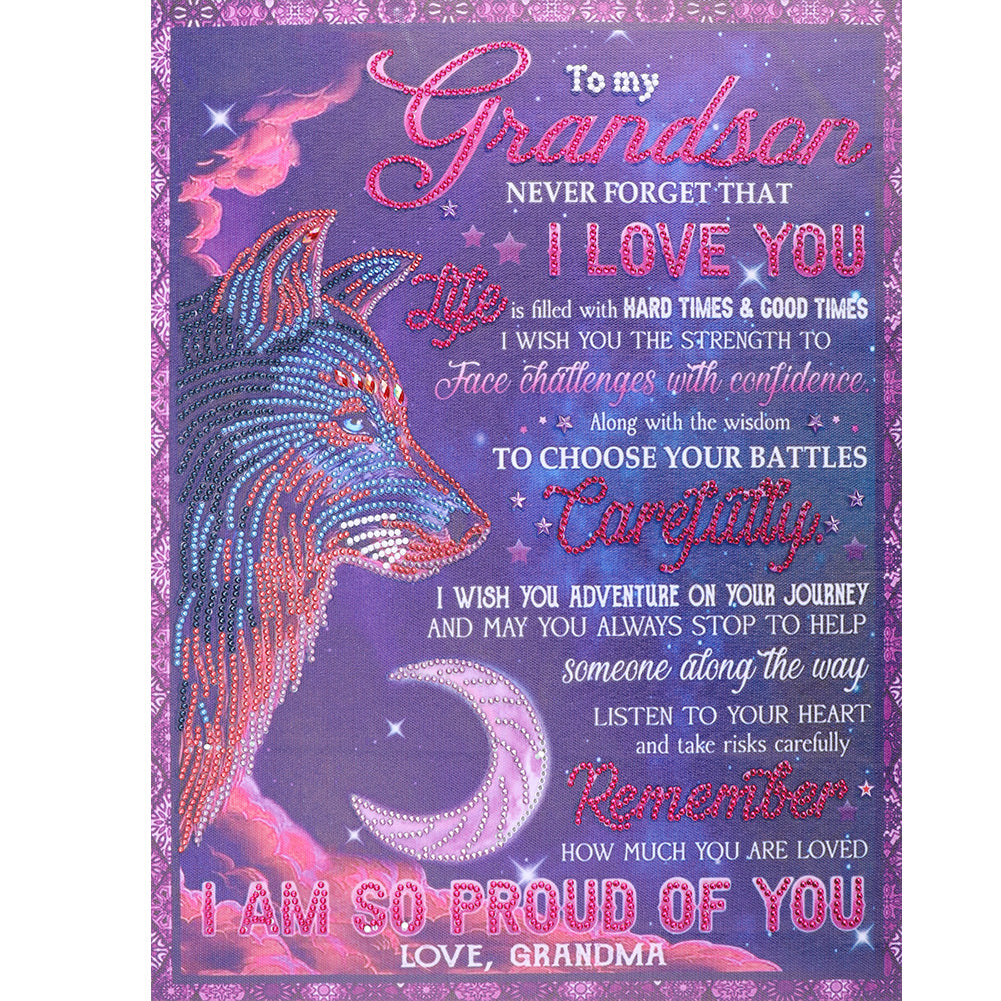 English Letter - Special Shaped Drill Diamond Painting 40*50CM