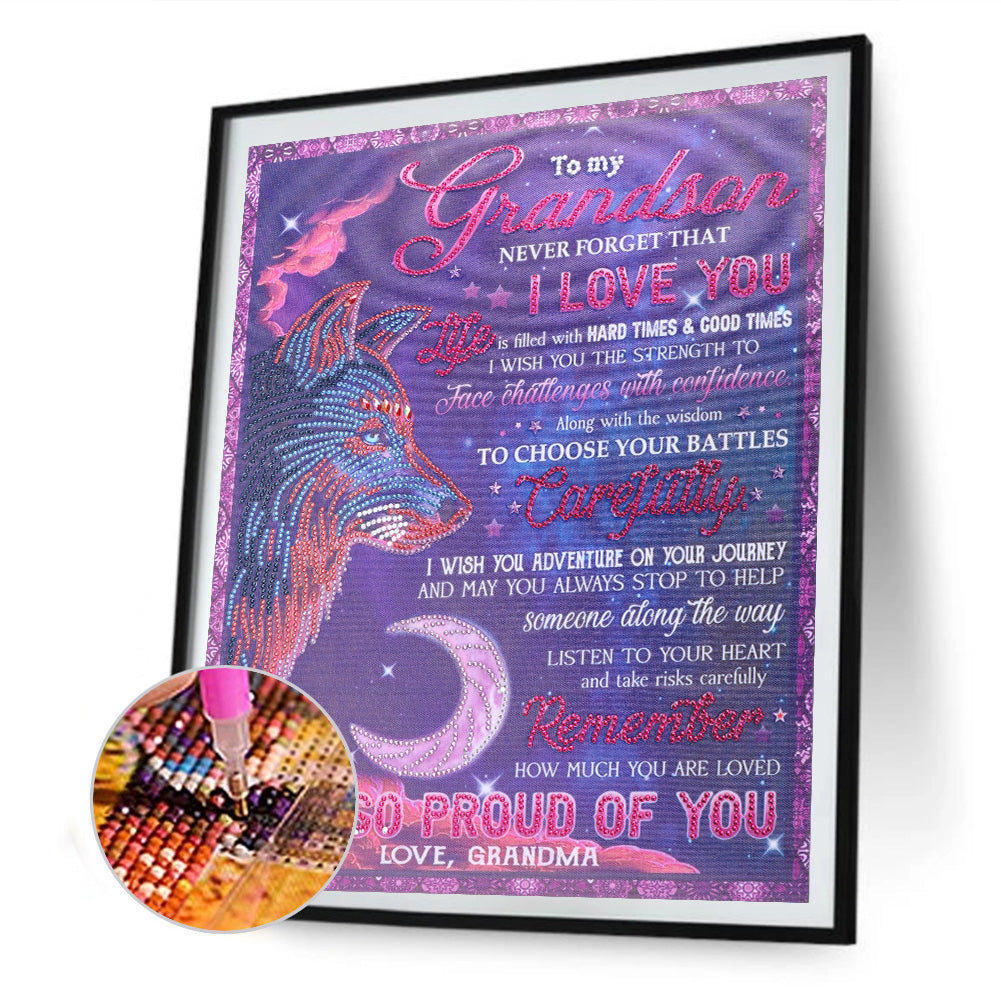 English Letter - Special Shaped Drill Diamond Painting 40*50CM