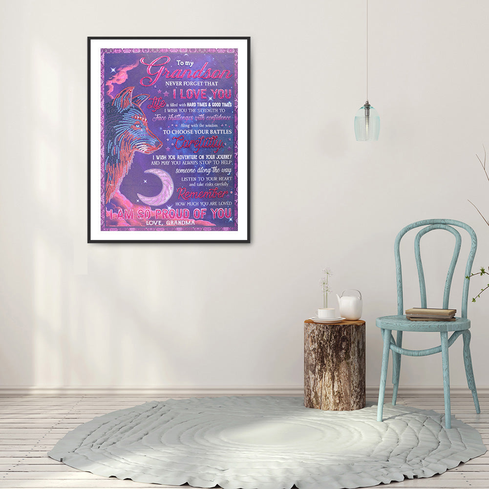 English Letter - Special Shaped Drill Diamond Painting 40*50CM