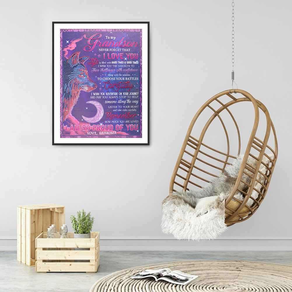 English Letter - Special Shaped Drill Diamond Painting 40*50CM