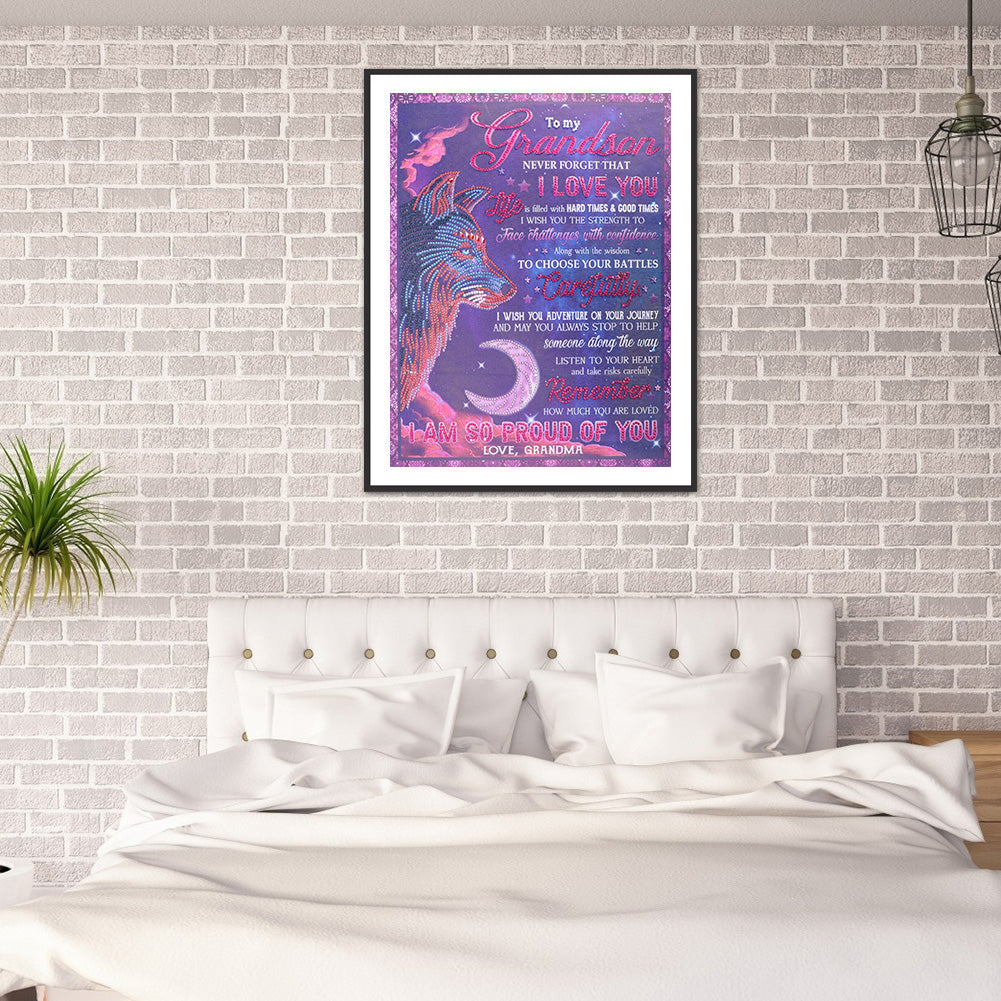 English Letter - Special Shaped Drill Diamond Painting 40*50CM