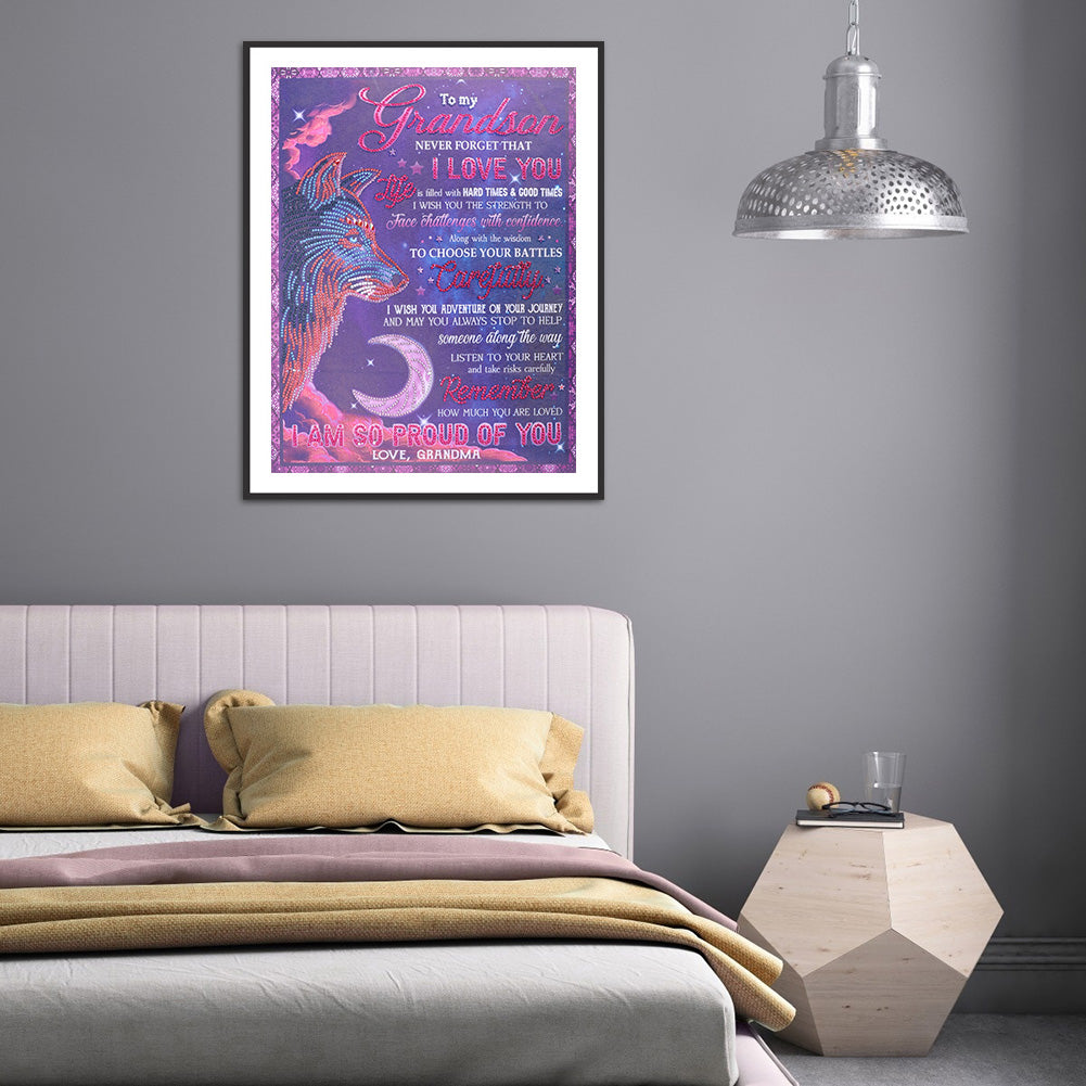 English Letter - Special Shaped Drill Diamond Painting 40*50CM