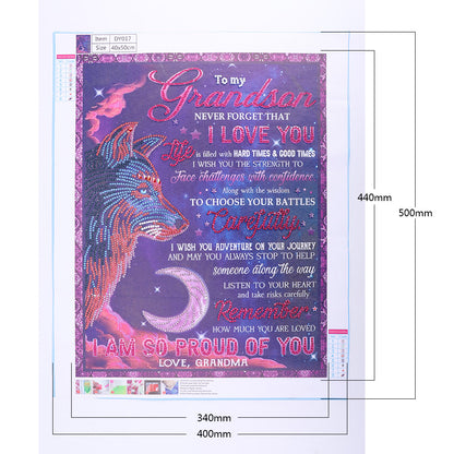 English Letter - Special Shaped Drill Diamond Painting 40*50CM