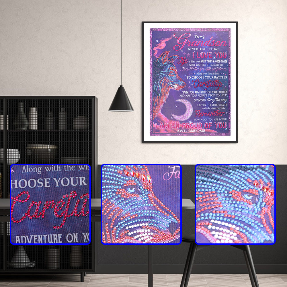 English Letter - Special Shaped Drill Diamond Painting 40*50CM