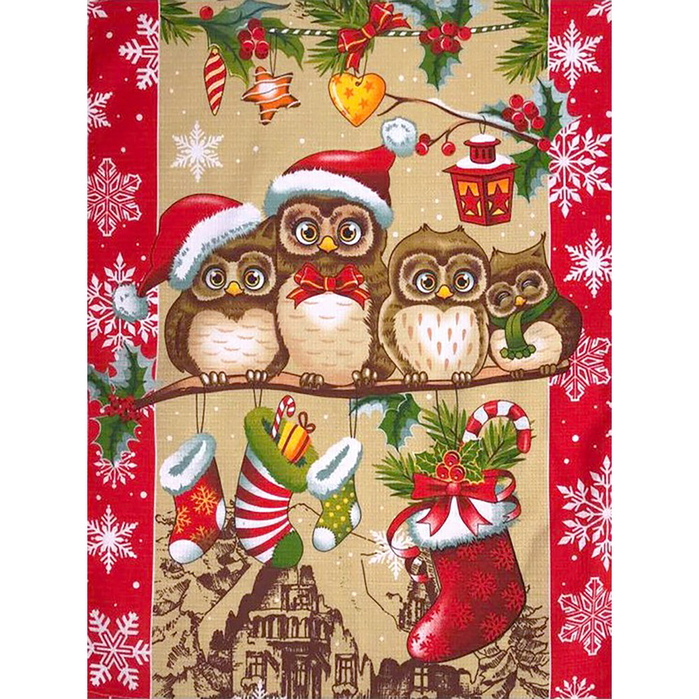 Tree Owl - Full Round Drill Diamond Painting 30*40CM