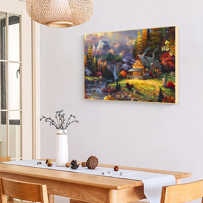 Cabin Landscape - Full Round Drill Diamond Painting 50*40CM