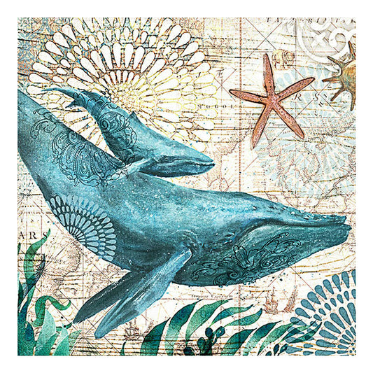 Whale - Full Round Drill Diamond Painting 30*30CM