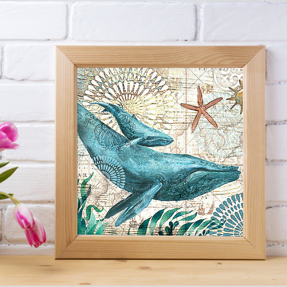 Whale - Full Round Drill Diamond Painting 30*30CM