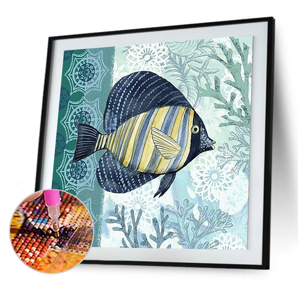 Sea Fish - Full Round Drill Diamond Painting 30*30CM