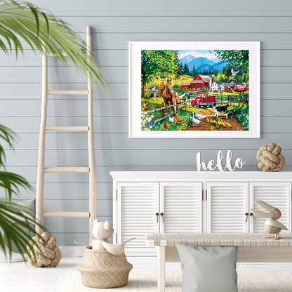 Truck Farm - Full Round Drill Diamond Painting 40*30CM