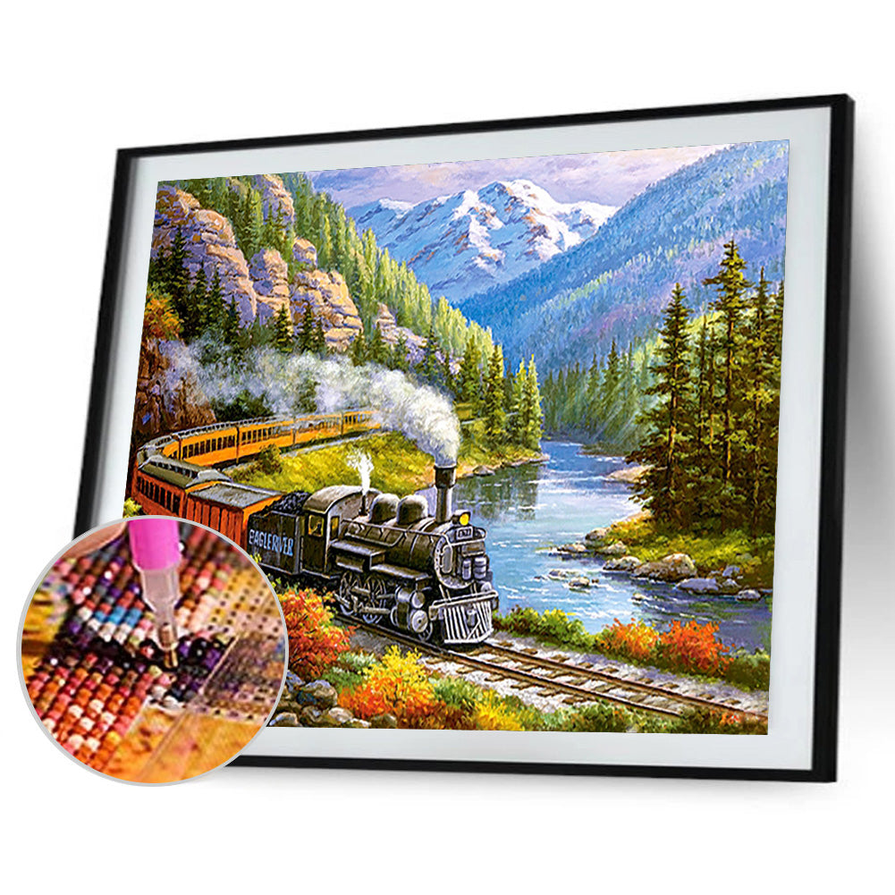 Train Park - Full Round Drill Diamond Painting 40*30CM