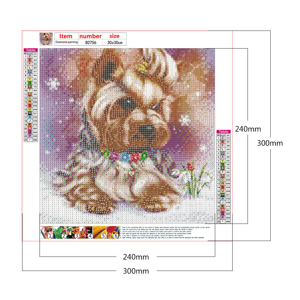 Dog - Full Round Drill Diamond Painting 30*30CM