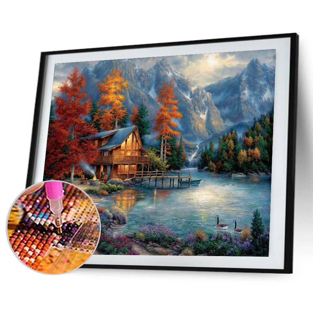 Mountain River - Full Round Drill Diamond Painting 50*40CM