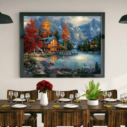 Mountain River - Full Round Drill Diamond Painting 50*40CM