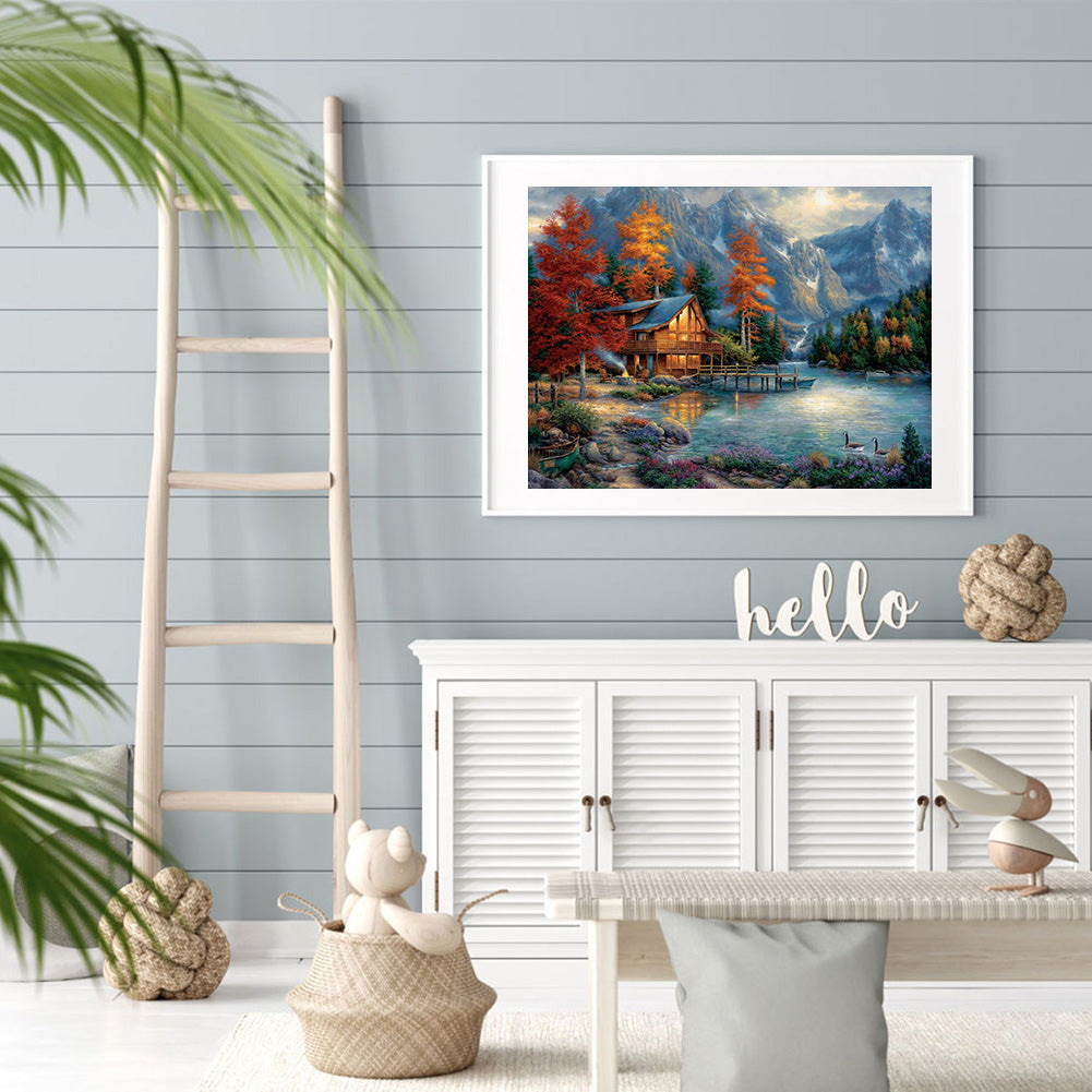 Mountain River - Full Round Drill Diamond Painting 50*40CM