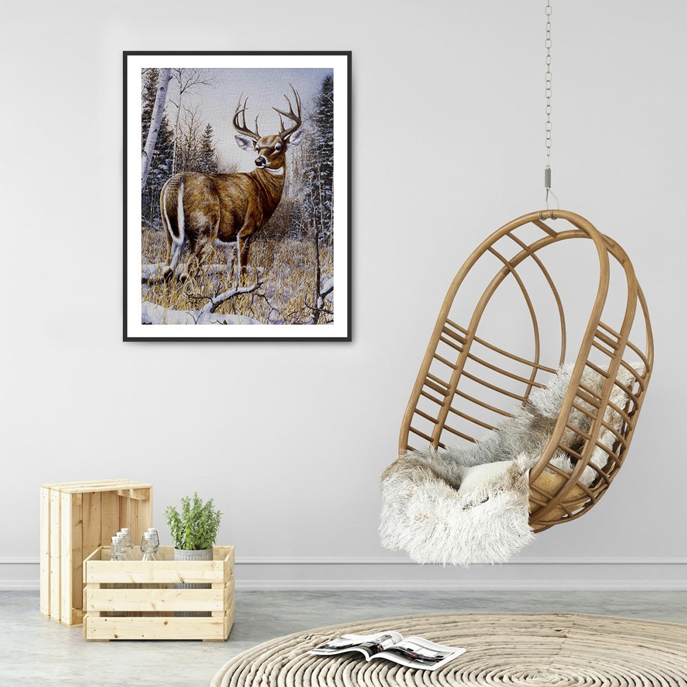 Deer - Full Round Drill Diamond Painting 30*40CM