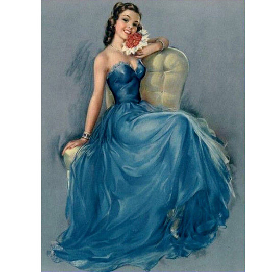 Dress Woman - Full Round Drill Diamond Painting 30*40CM