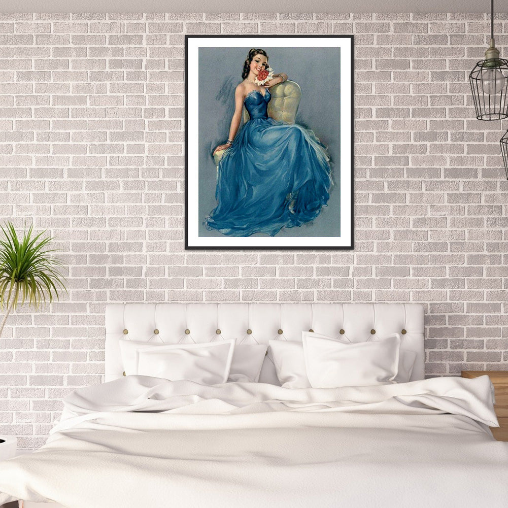 Dress Woman - Full Round Drill Diamond Painting 30*40CM