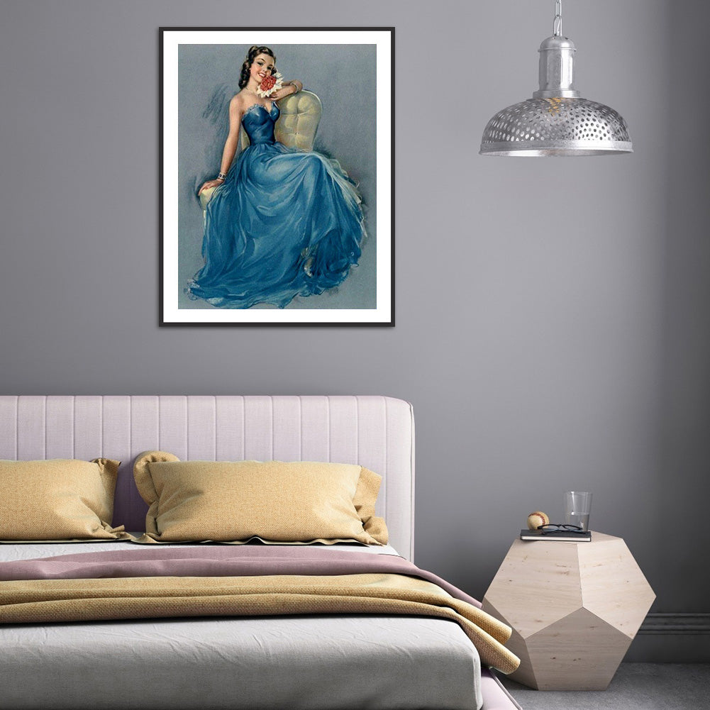 Dress Woman - Full Round Drill Diamond Painting 30*40CM