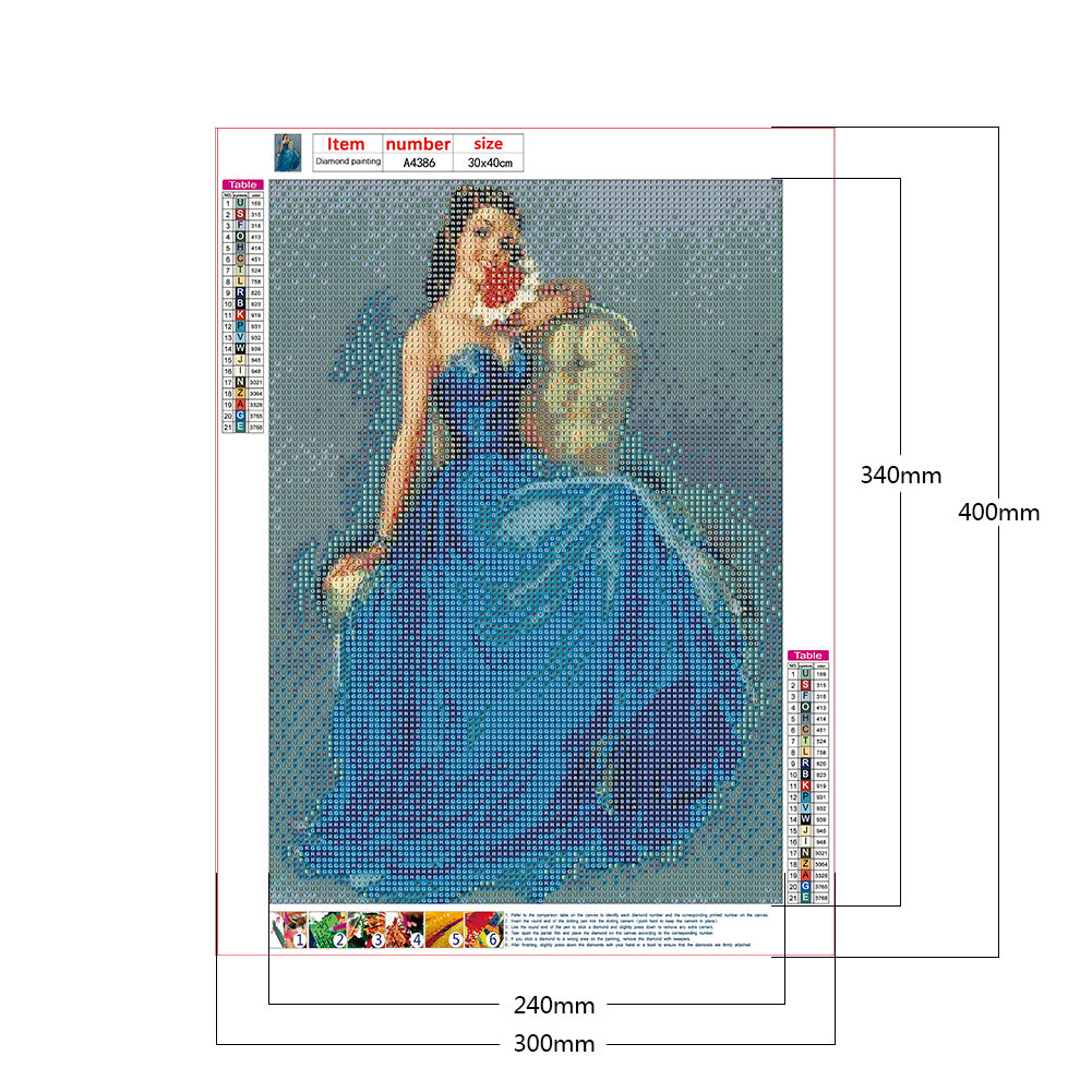 Dress Woman - Full Round Drill Diamond Painting 30*40CM
