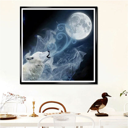 Moon Wolf - Full Round Drill Diamond Painting 30*30CM