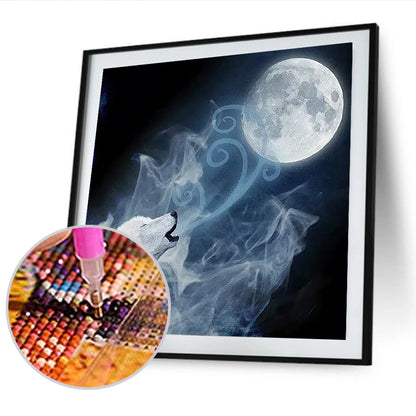 Moon Wolf - Full Round Drill Diamond Painting 30*30CM