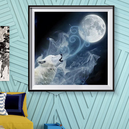 Moon Wolf - Full Round Drill Diamond Painting 30*30CM