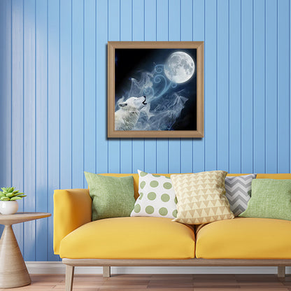 Moon Wolf - Full Round Drill Diamond Painting 30*30CM