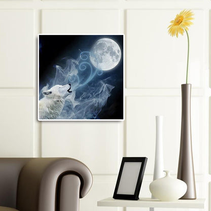 Moon Wolf - Full Round Drill Diamond Painting 30*30CM