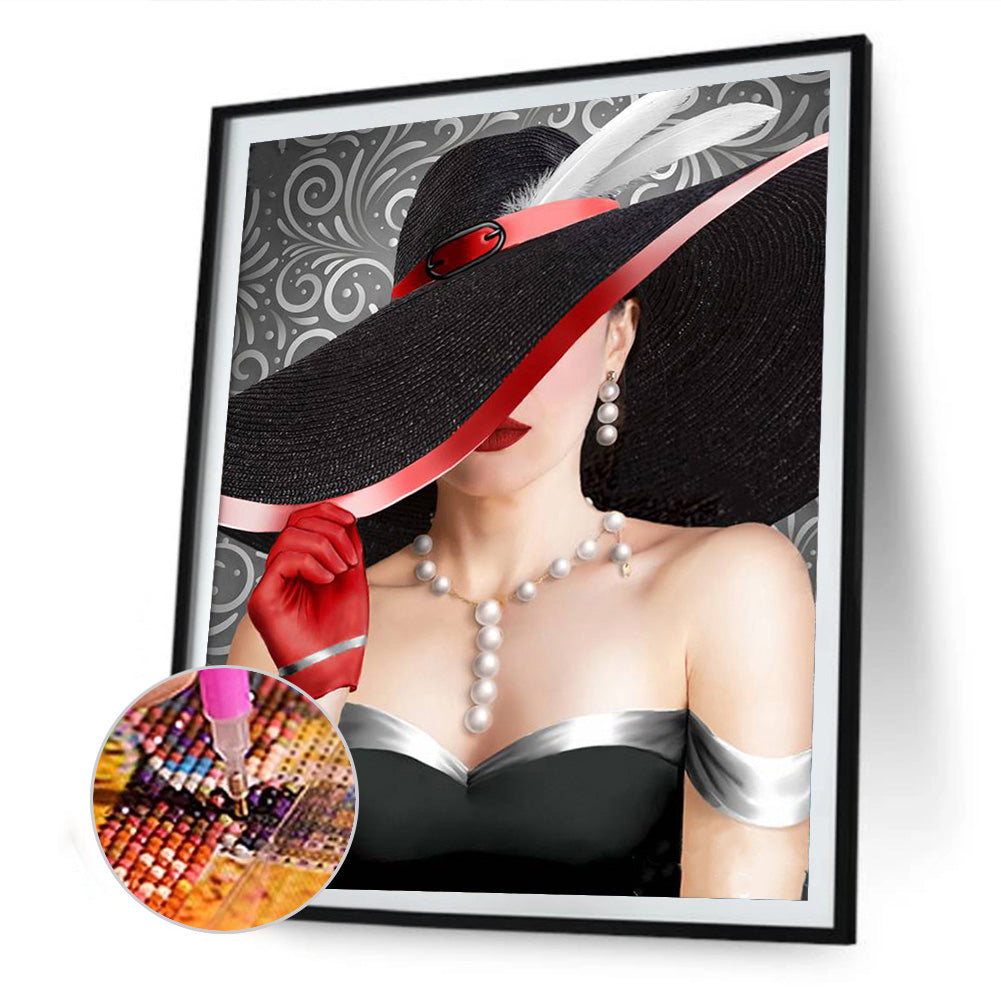 Elegant Lady - Full Round Drill Diamond Painting 30*40CM