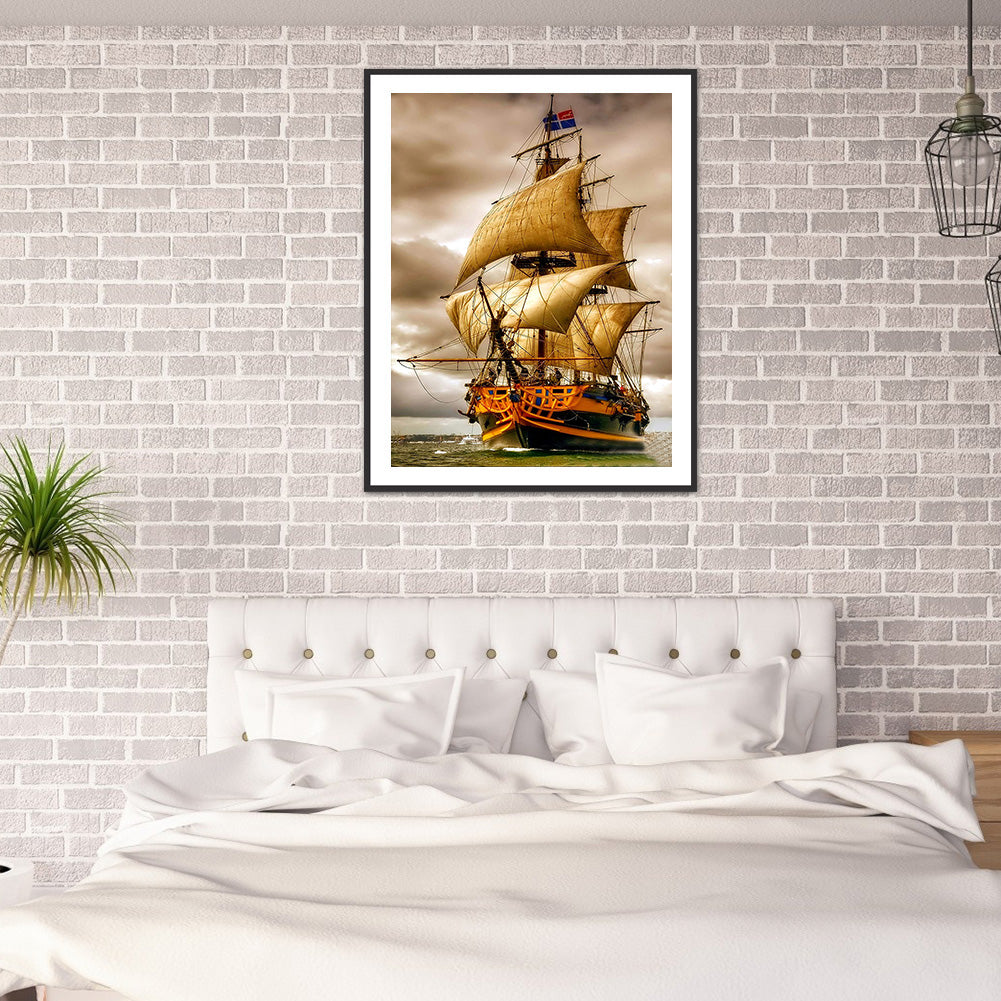 Ship - Full Round Drill Diamond Painting 30*40CM