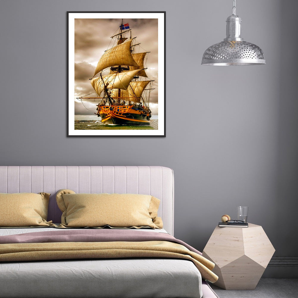 Ship - Full Round Drill Diamond Painting 30*40CM