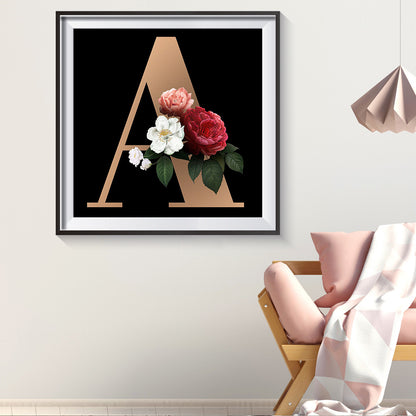 Flower Letter - Full Round Drill Diamond Painting 30*30CM