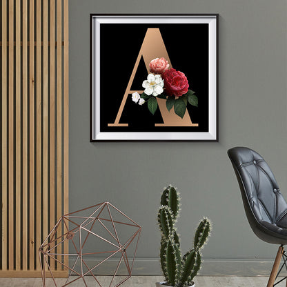 Flower Letter - Full Round Drill Diamond Painting 30*30CM