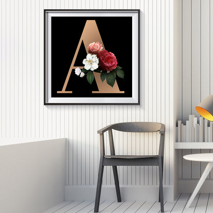 Flower Letter - Full Round Drill Diamond Painting 30*30CM