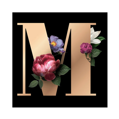 Flower Letter - Full Round Drill Diamond Painting 30*30CM